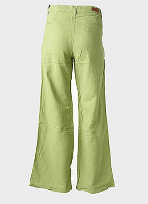 Pantalon chino fermeture zippée sous rabat boutonné taille haute vert HOD femme