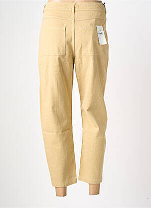 Pantalon 7/8 fermeture zippée sous rabat boutonné taille normale beige FIVE femme