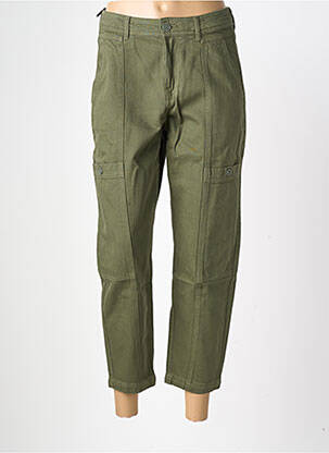 Pantalon 7/8 fermeture zippée sous rabat boutonné taille normale vert FIVE femme