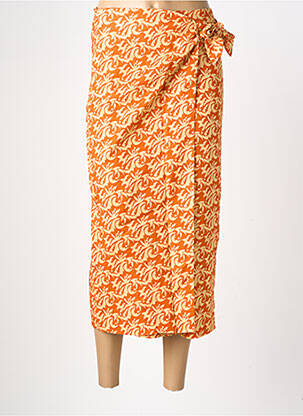 Jupe longue imprimé fantaisie orange HOD femme