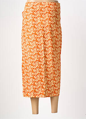 Jupe longue imprimé fantaisie orange HOD femme
