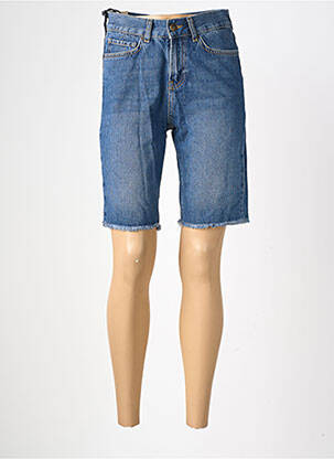 Short tissage denim taille haute bleu FIVE femme