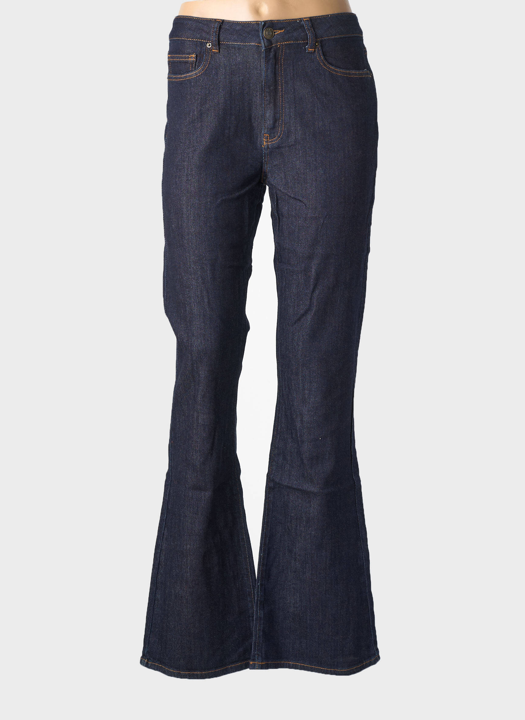 Jean coupe flare sélection denim taille haute bleu FIVE femme