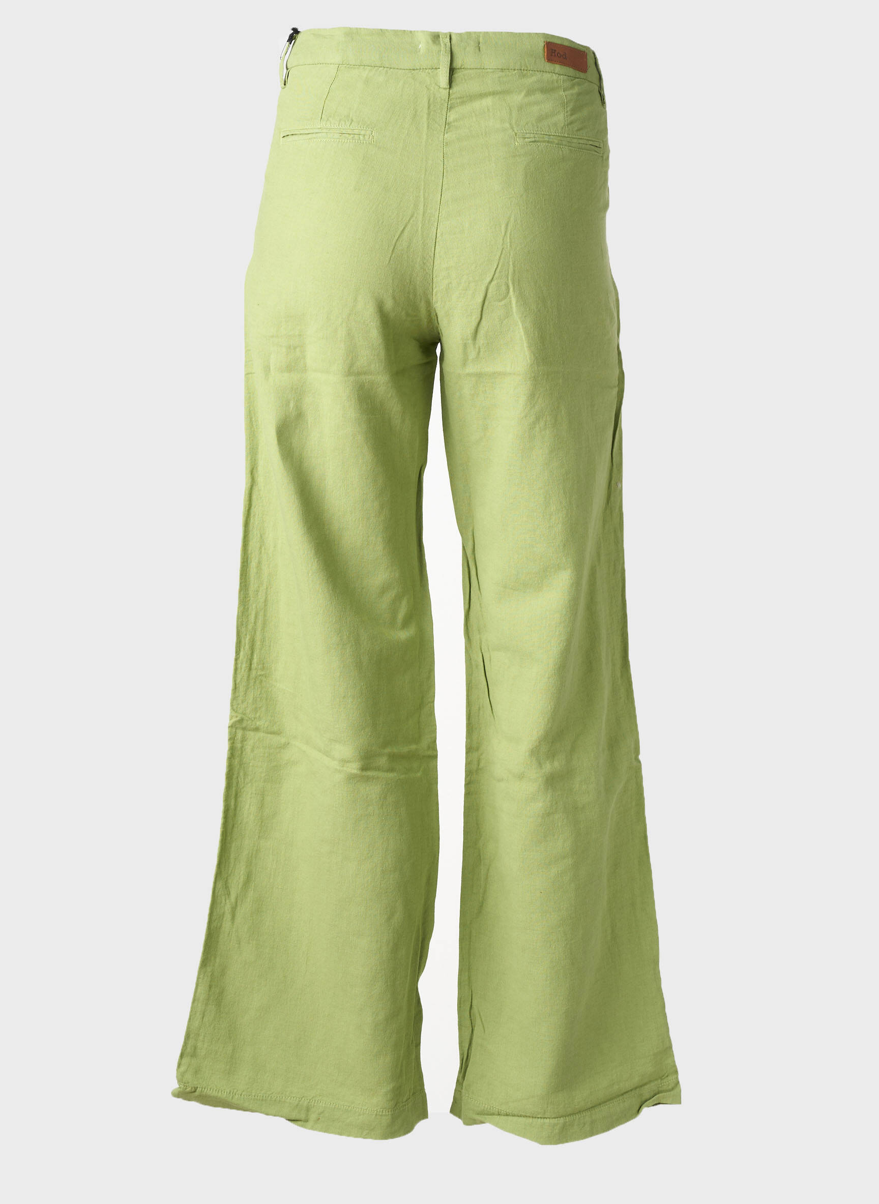 Pantalon chino fermeture zippée sous rabat boutonné taille haute vert HOD femme