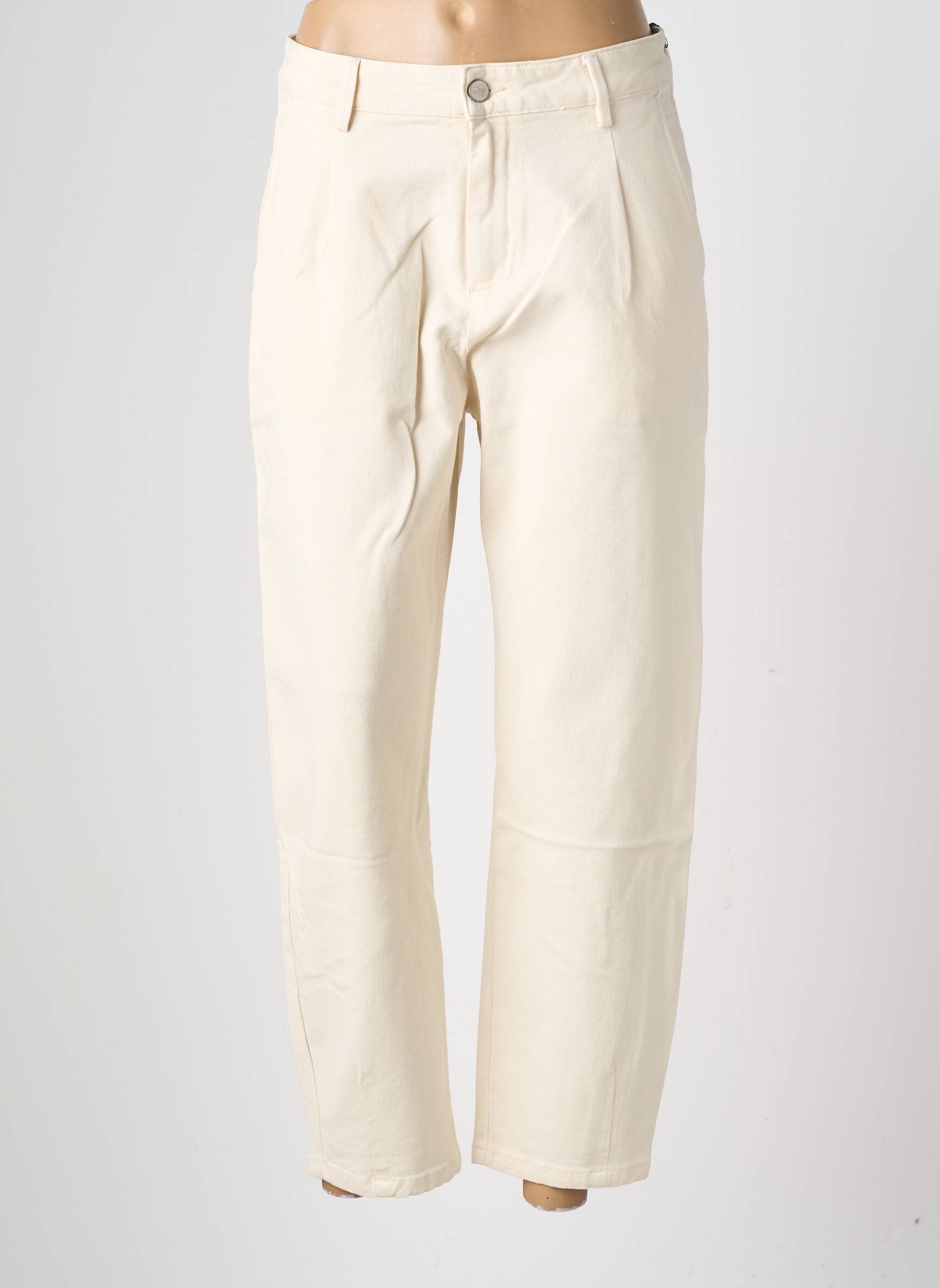 Pantalon droit stretch taille normale blanc HOD femme