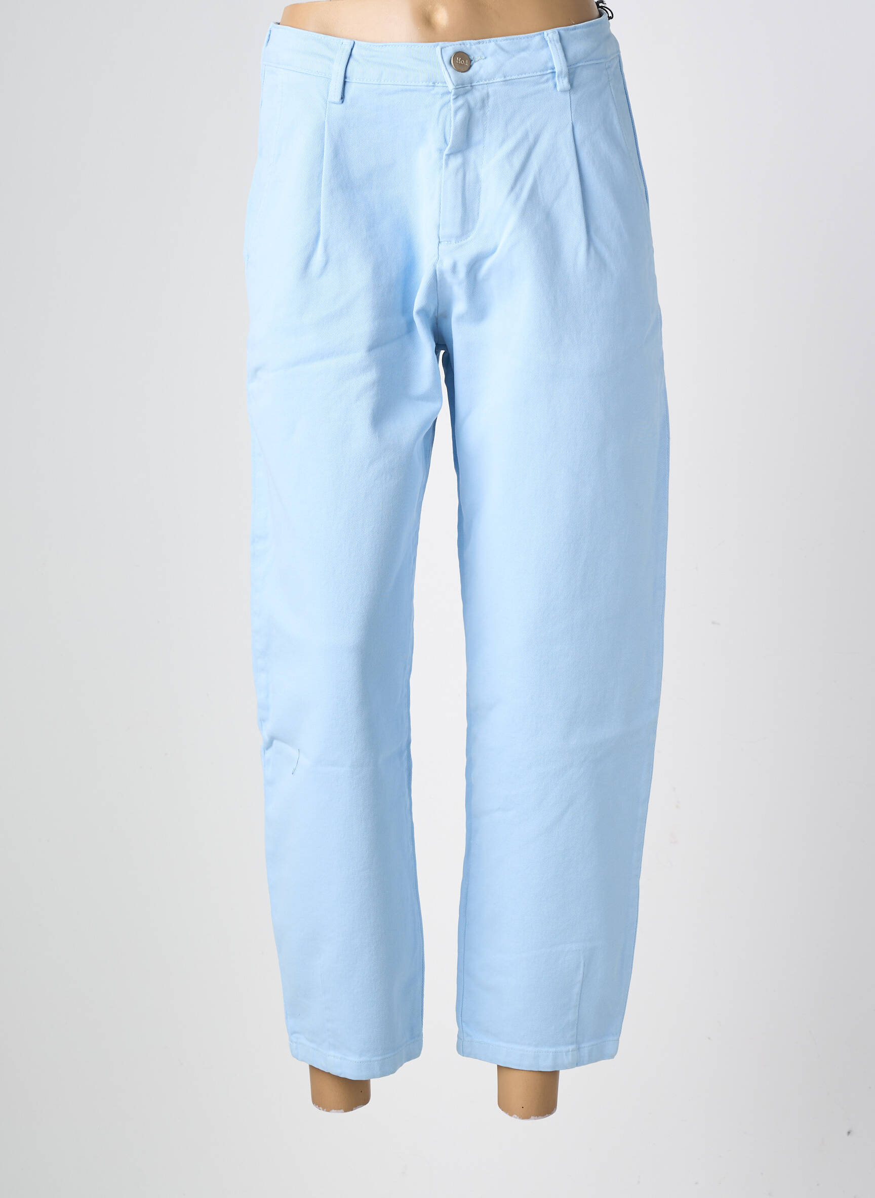 Pantalon droit stretch taille normale bleu HOD femme