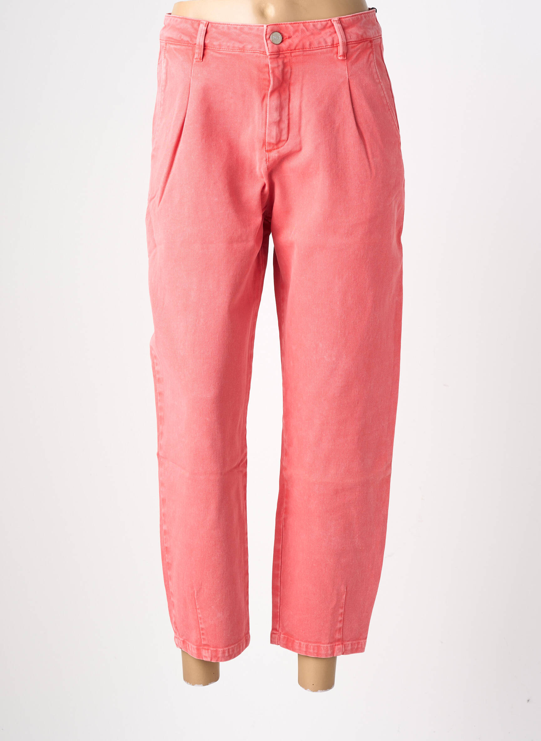 Pantalon droit stretch taille normale rouge HOD femme