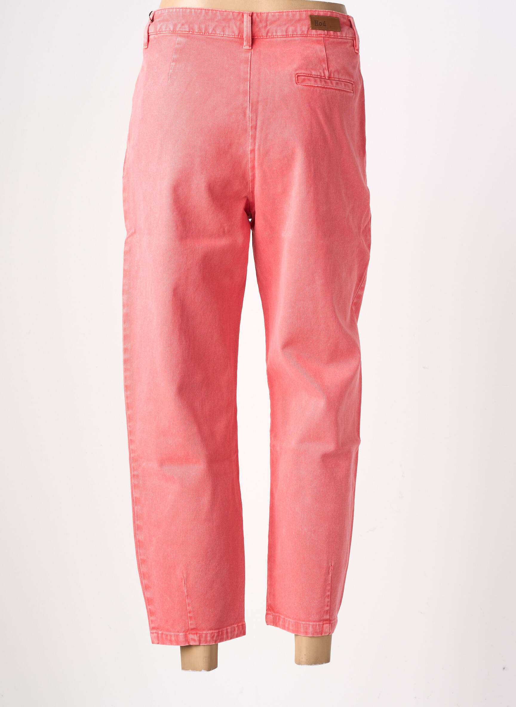 Pantalon droit stretch taille normale rouge HOD femme
