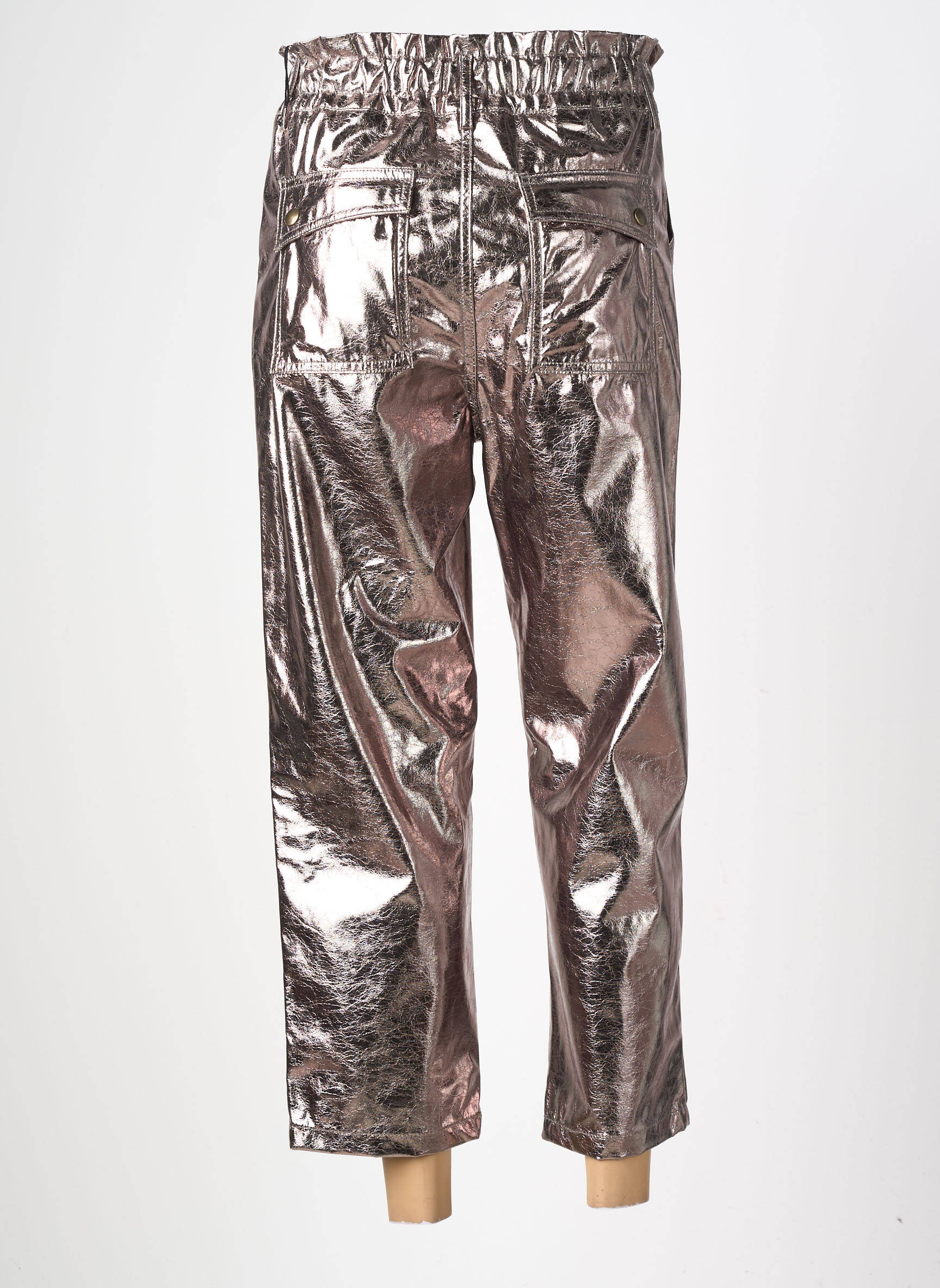 Pantalon slim taille haute taille haute argent HOD femme