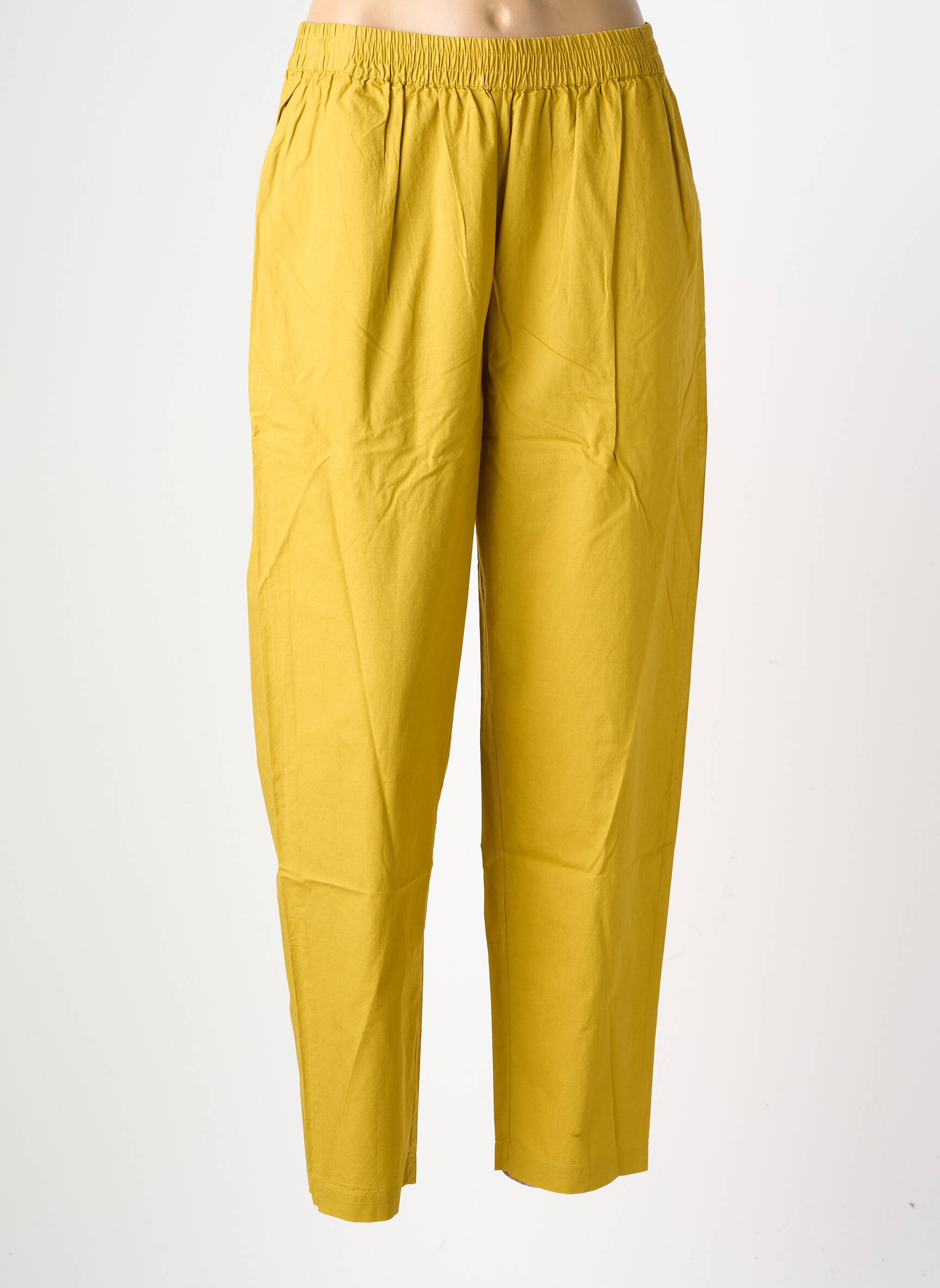 Pantalon slim taille élastique taille normale jaune HOD femme