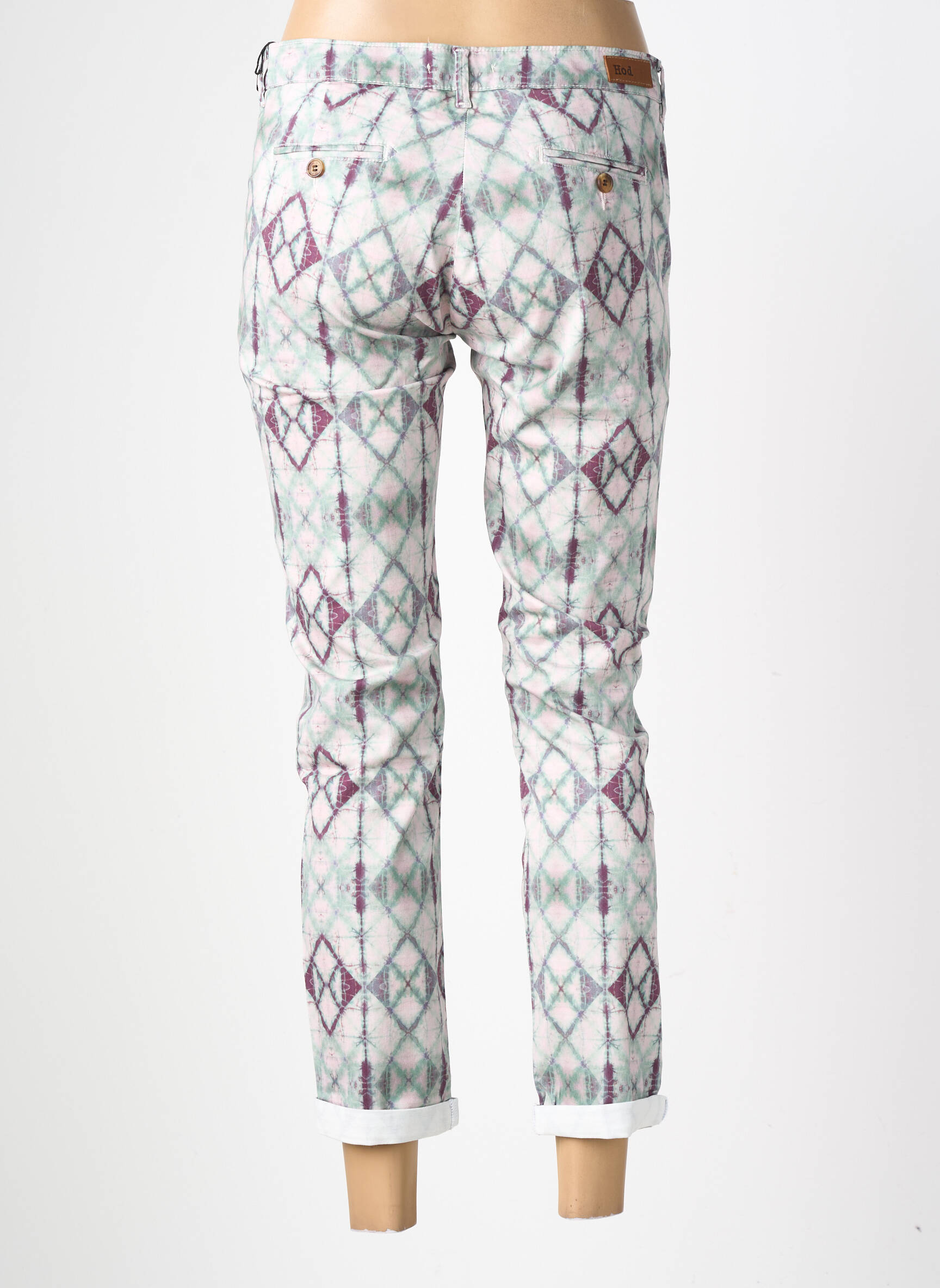 Pantalon 7/8 stretch taille normale vert HOD femme