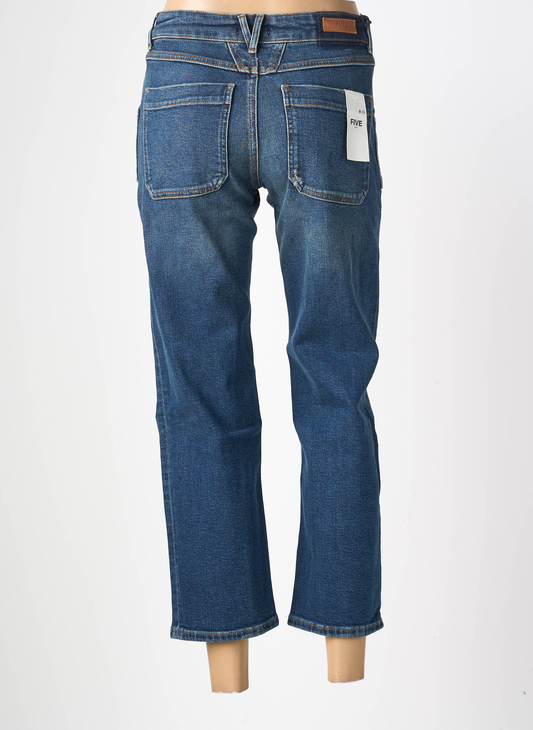 Pantalon 7/8 stretch taille normale bleu FIVE femme
