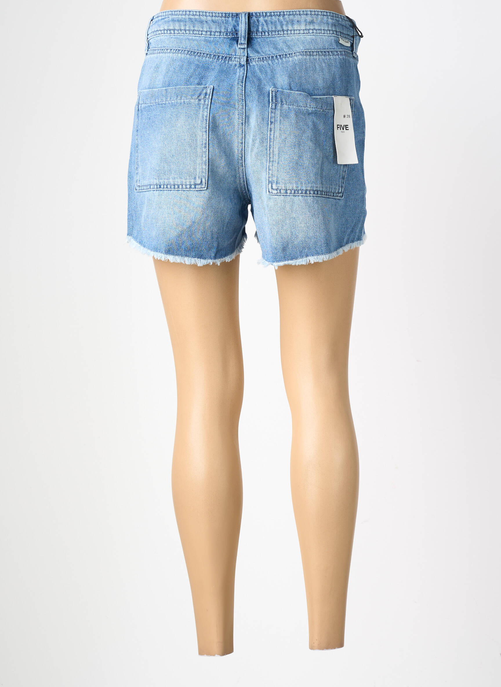 Short tissage denim taille normale bleu FIVE femme