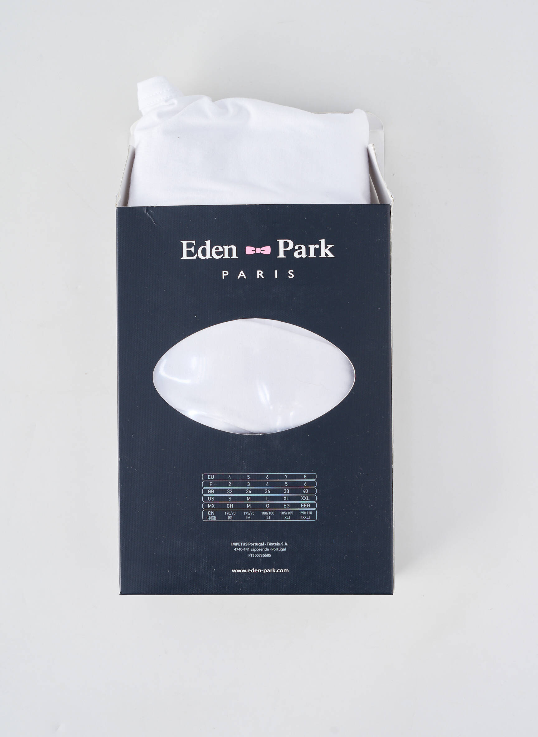 T-shirt coupe cintrée manches courtes blanc EDEN PARK homme