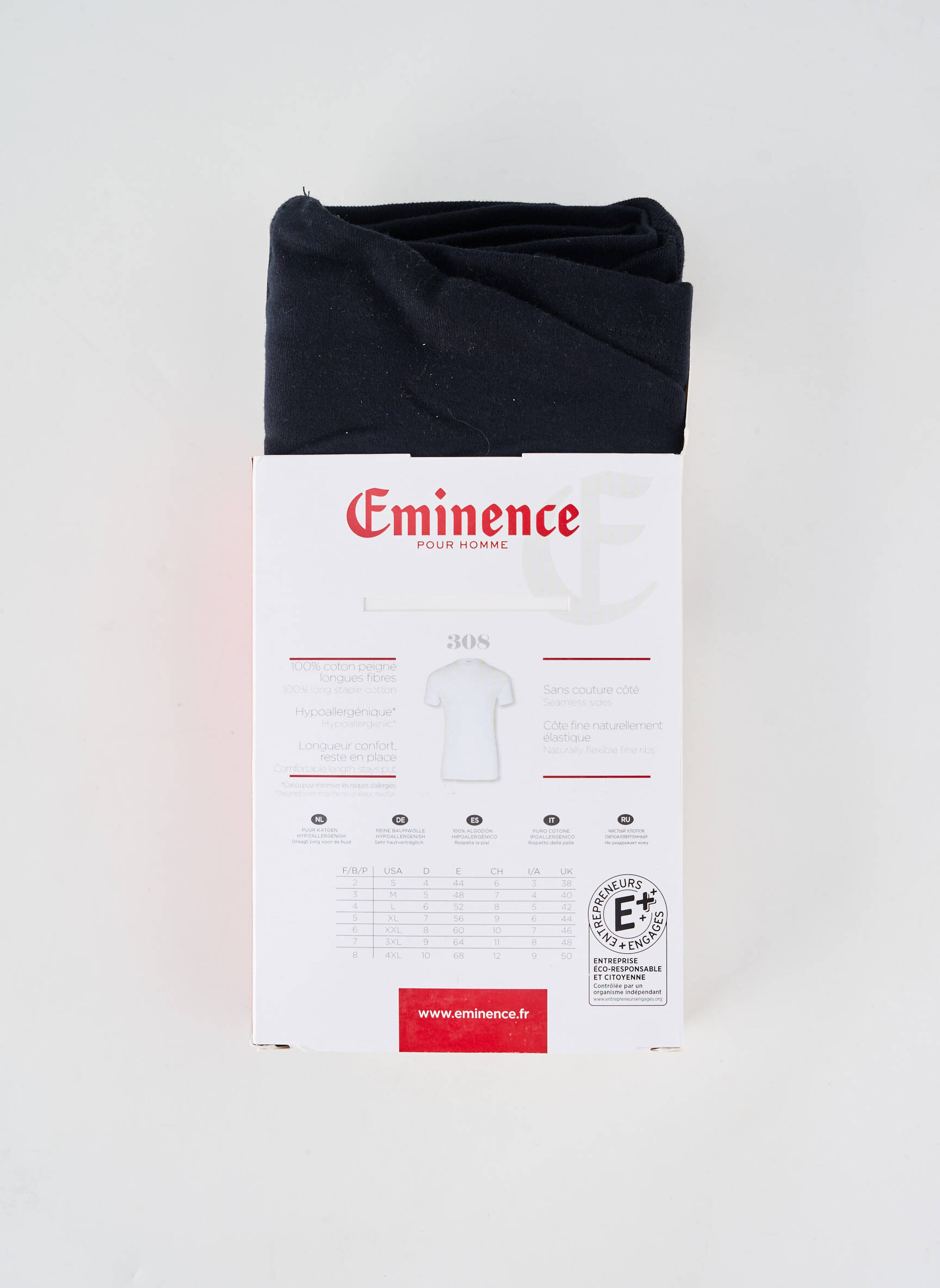 T-shirt coupe cintrée manches courtes noir EMINENCE homme