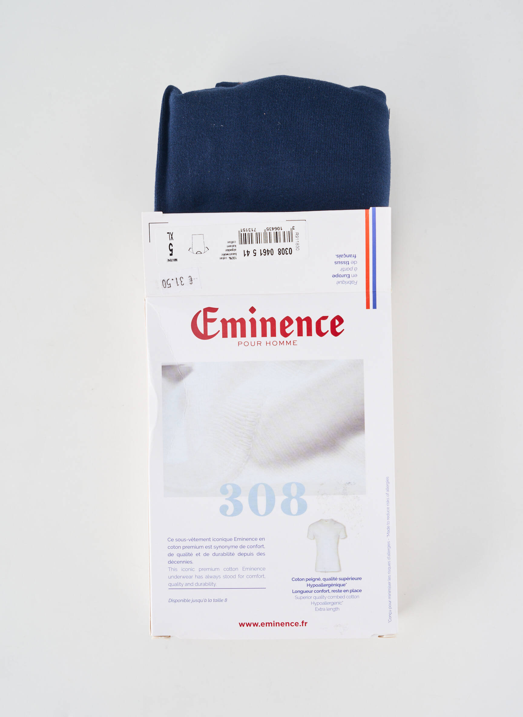 T-shirt coupe cintrée manches courtes bleu EMINENCE homme