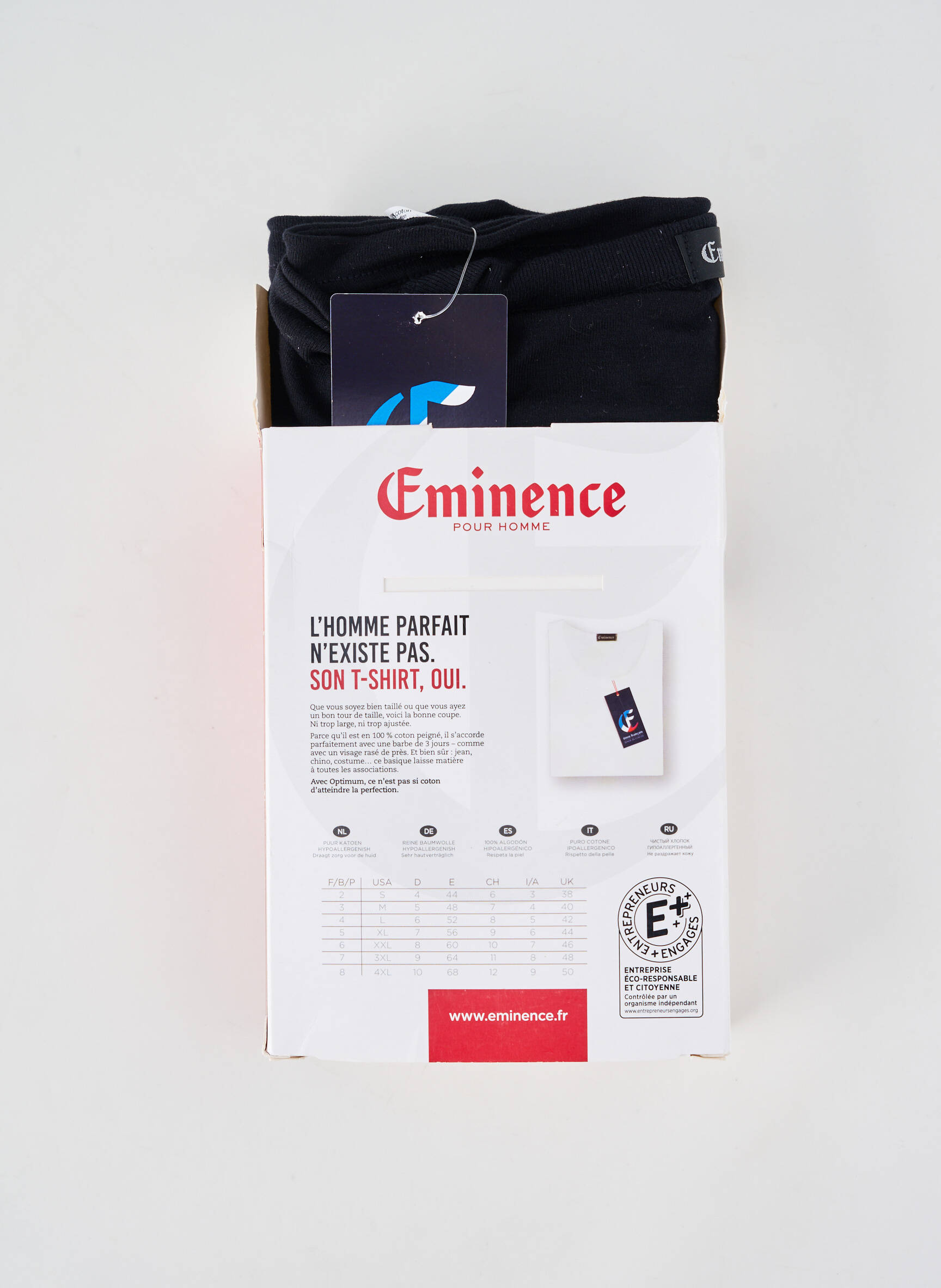 T-shirt coupe cintrée manches courtes noir EMINENCE homme