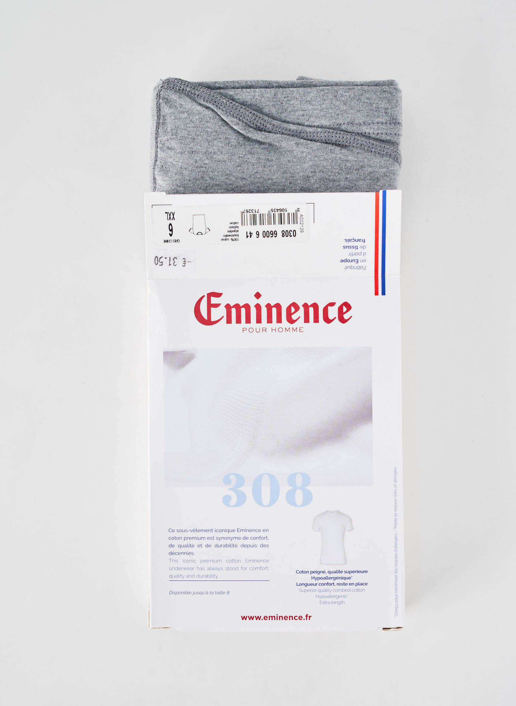 T-shirt tissage chiné manches courtes gris EMINENCE homme
