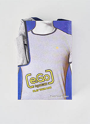 T-shirt broderie manches courtes gris E.GO homme