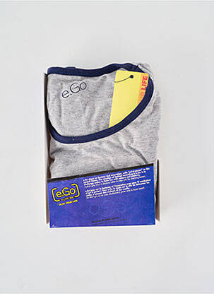 T-shirt broderie manches courtes gris E.GO homme