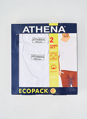 T-shirt stretch manches courtes blanc ATHENA homme