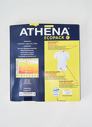 T-shirt stretch manches courtes blanc ATHENA homme