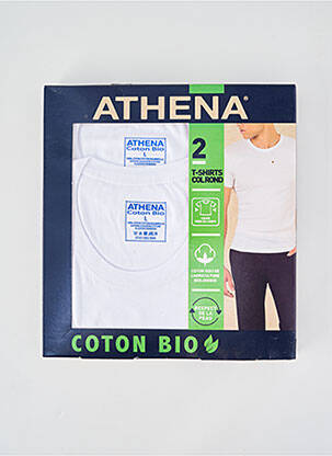 T-shirt coupe cintrée manches courtes blanc ATHENA homme