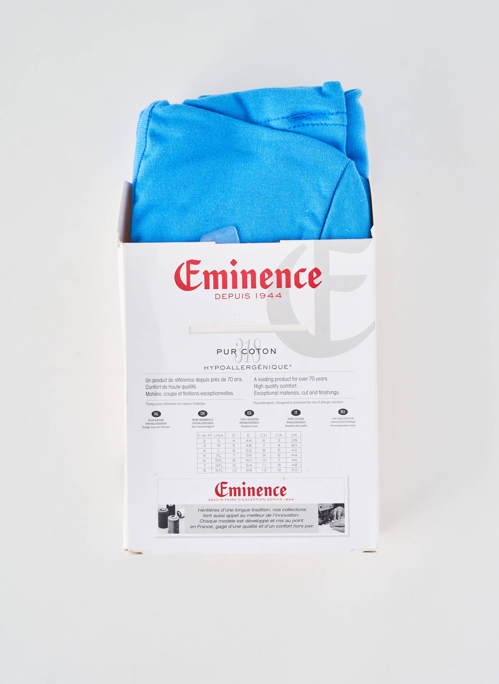 T-shirt coupe cintrée manches courtes bleu EMINENCE homme