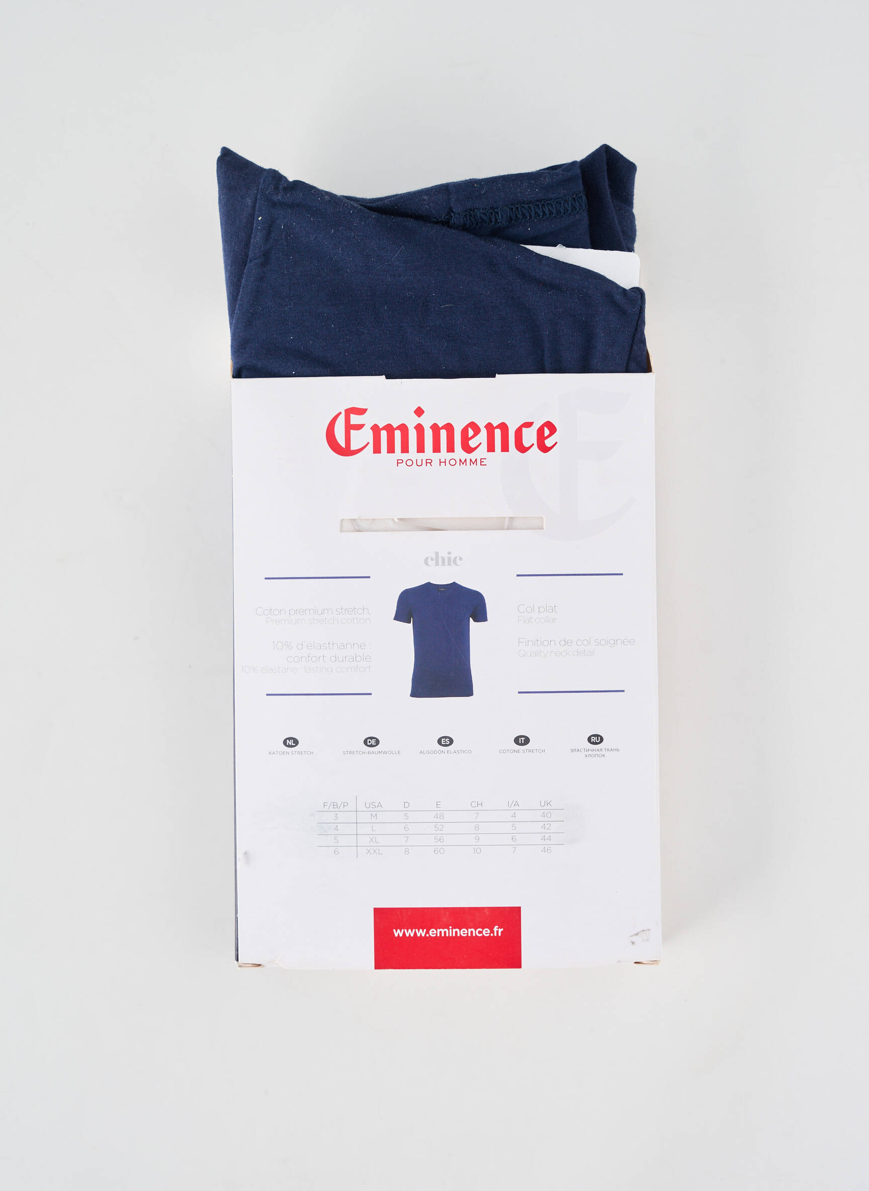 T-shirt coupe cintrée manches courtes bleu EMINENCE homme