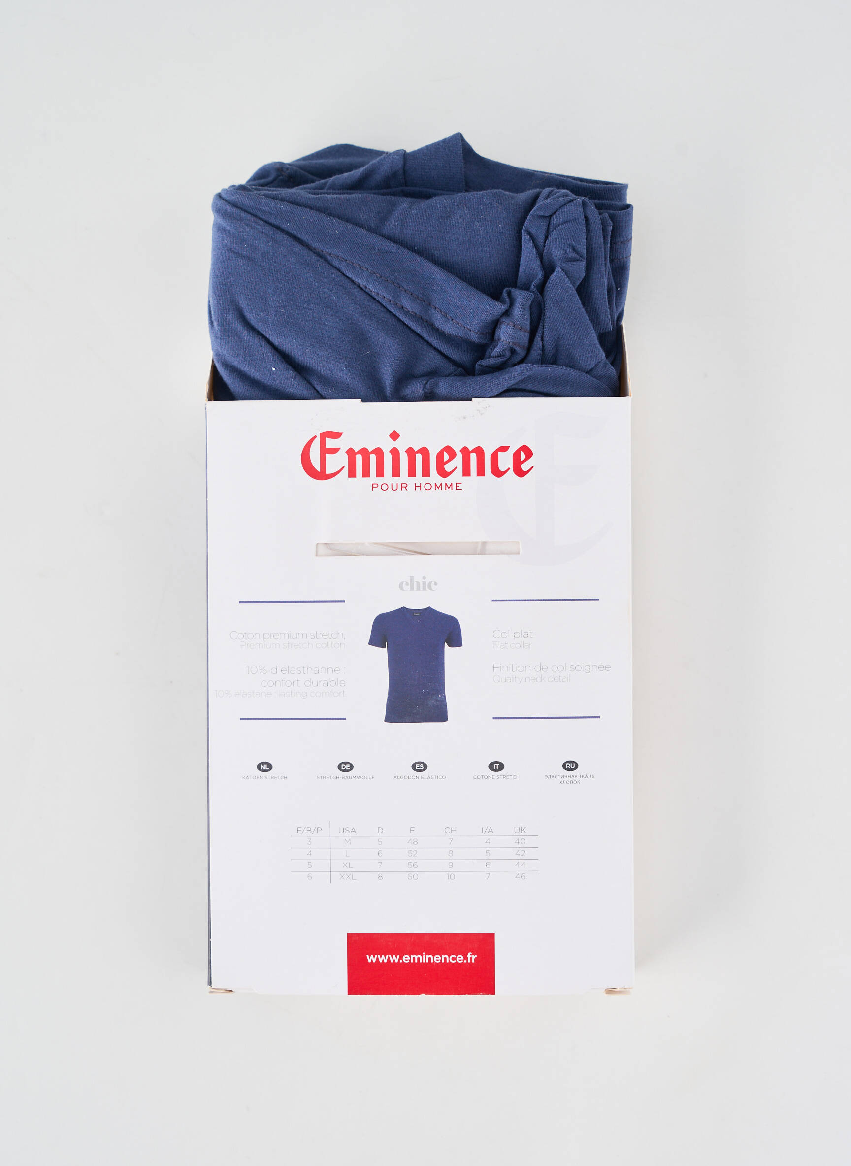 T-shirt coupe cintrée manches courtes bleu EMINENCE homme