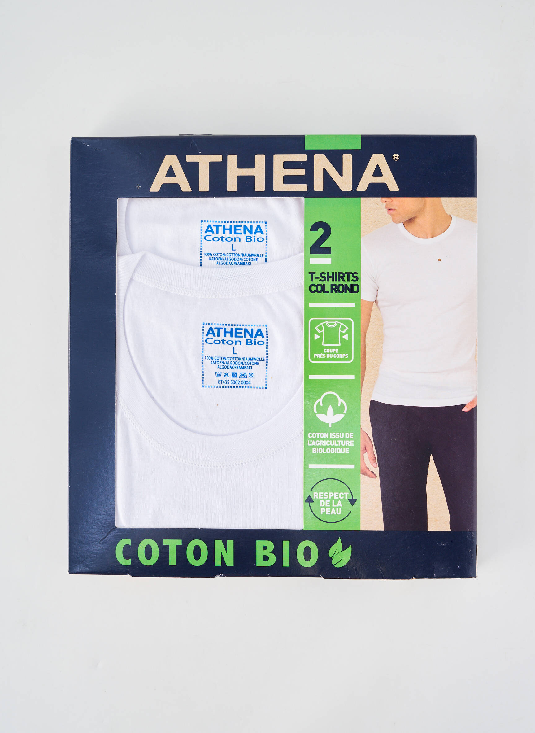 T-shirt coupe cintrée manches courtes blanc ATHENA homme