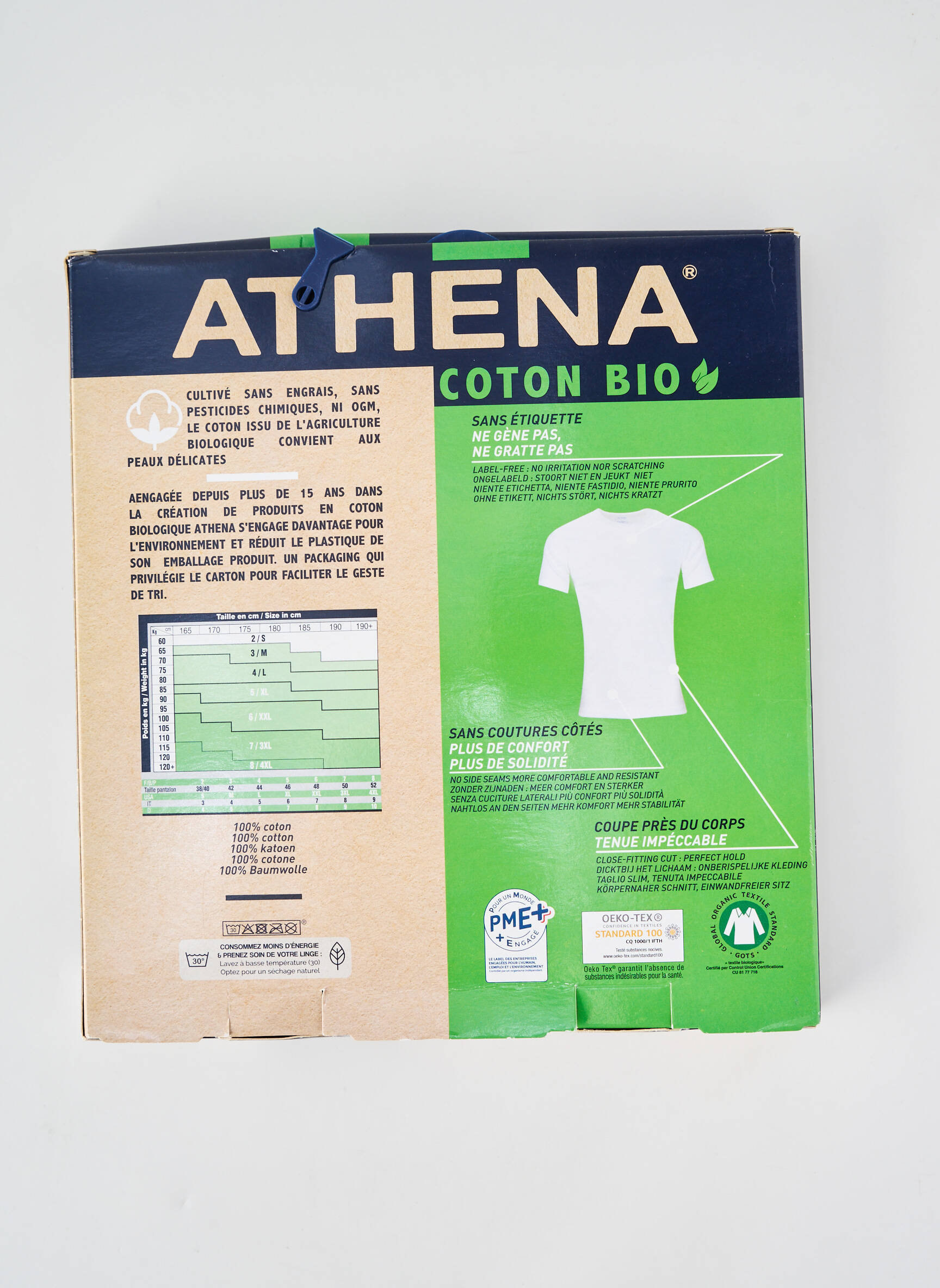 T-shirt coupe cintrée manches courtes blanc ATHENA homme