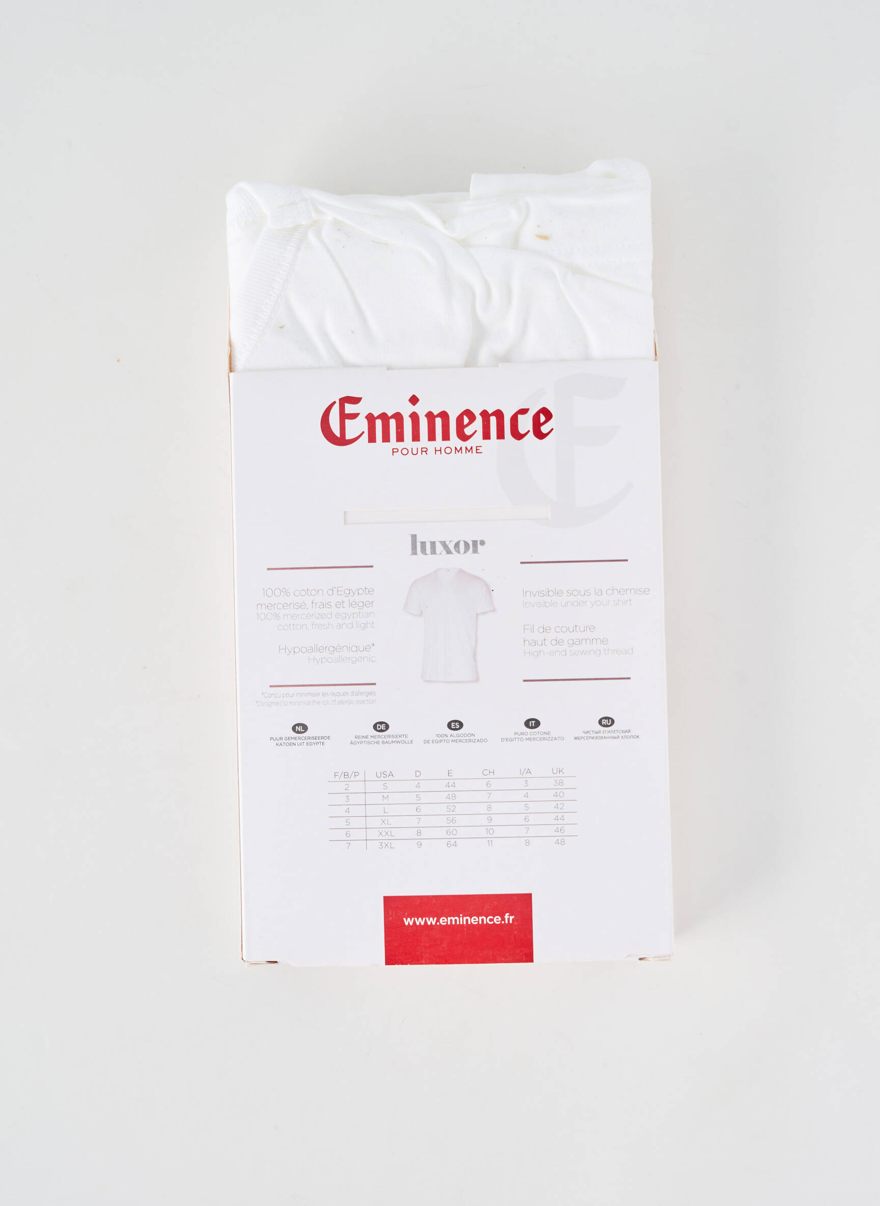 T-shirt stretch manches courtes blanc EMINENCE homme