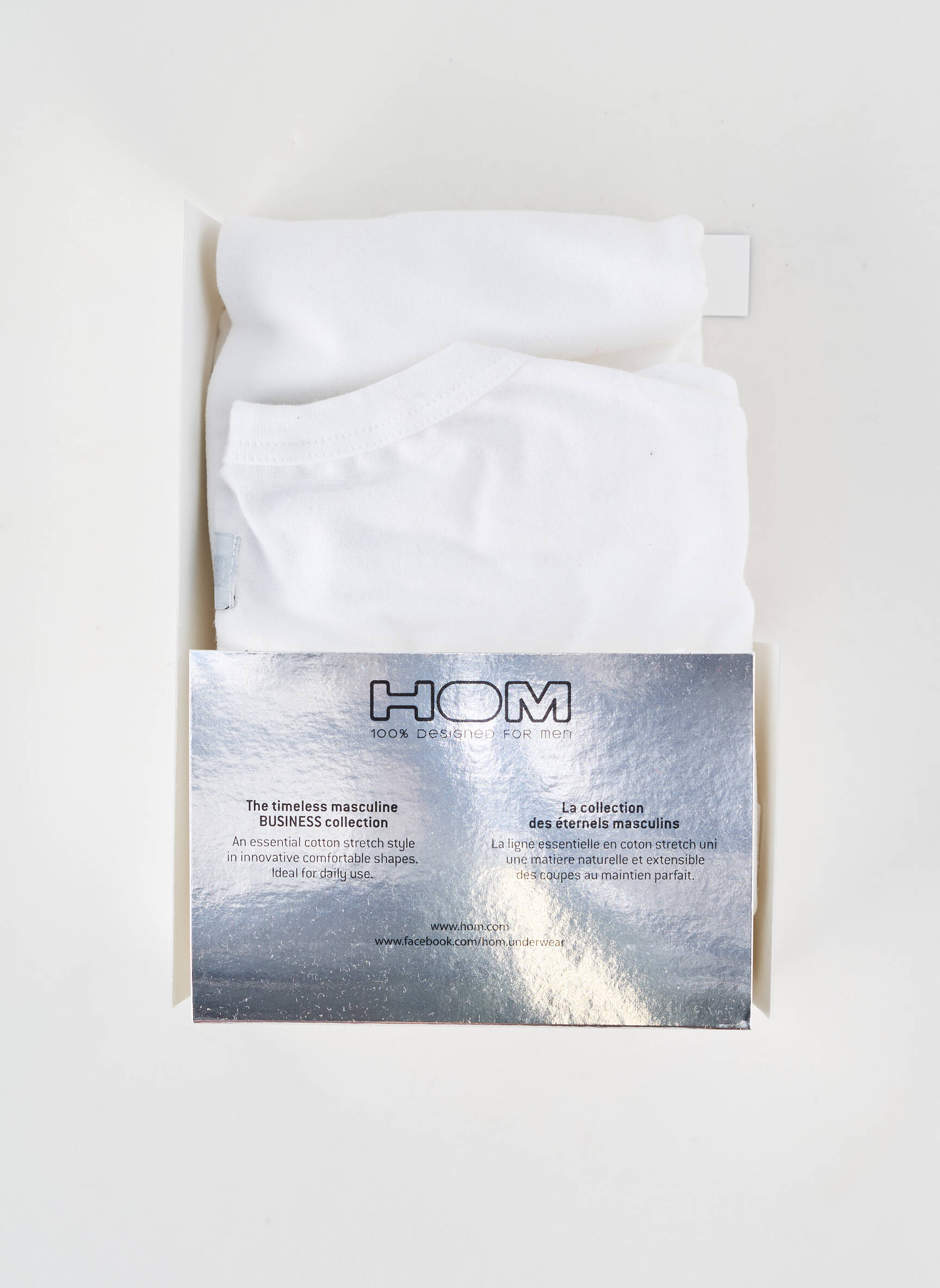T-shirt stretch manches courtes blanc HOM homme