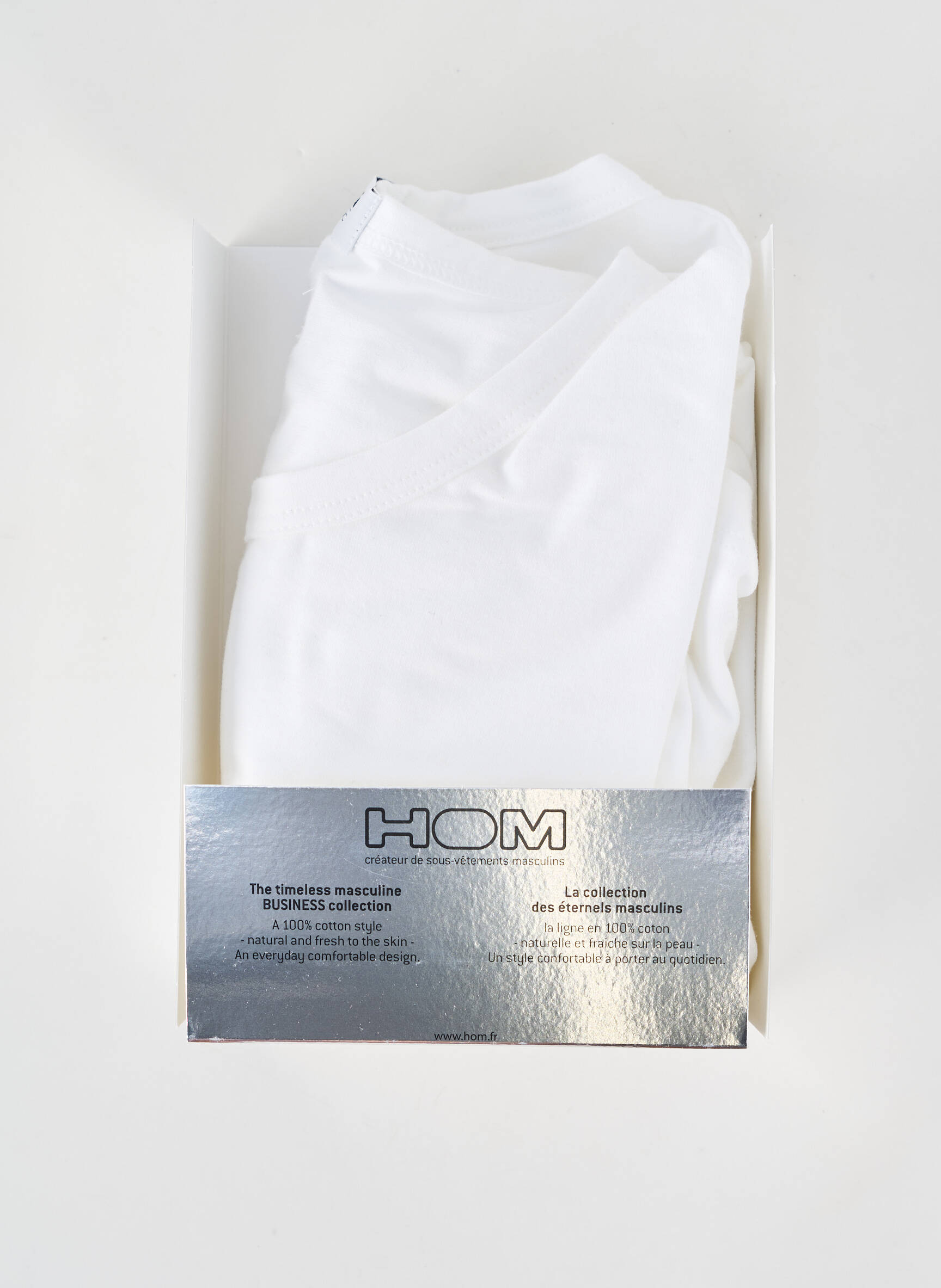 T-shirt coupe cintrée manches courtes blanc HOM homme