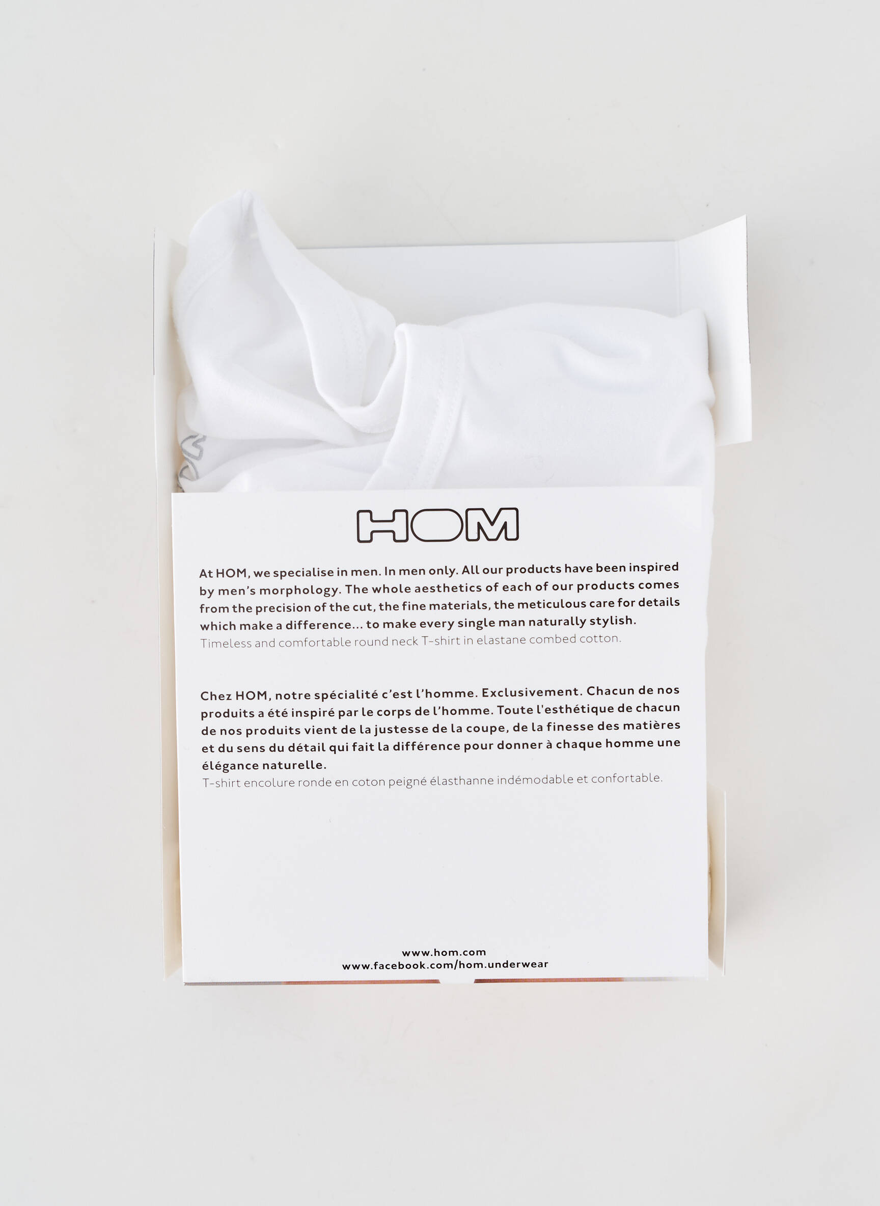 T-shirt coupe cintrée manches courtes blanc HOM homme