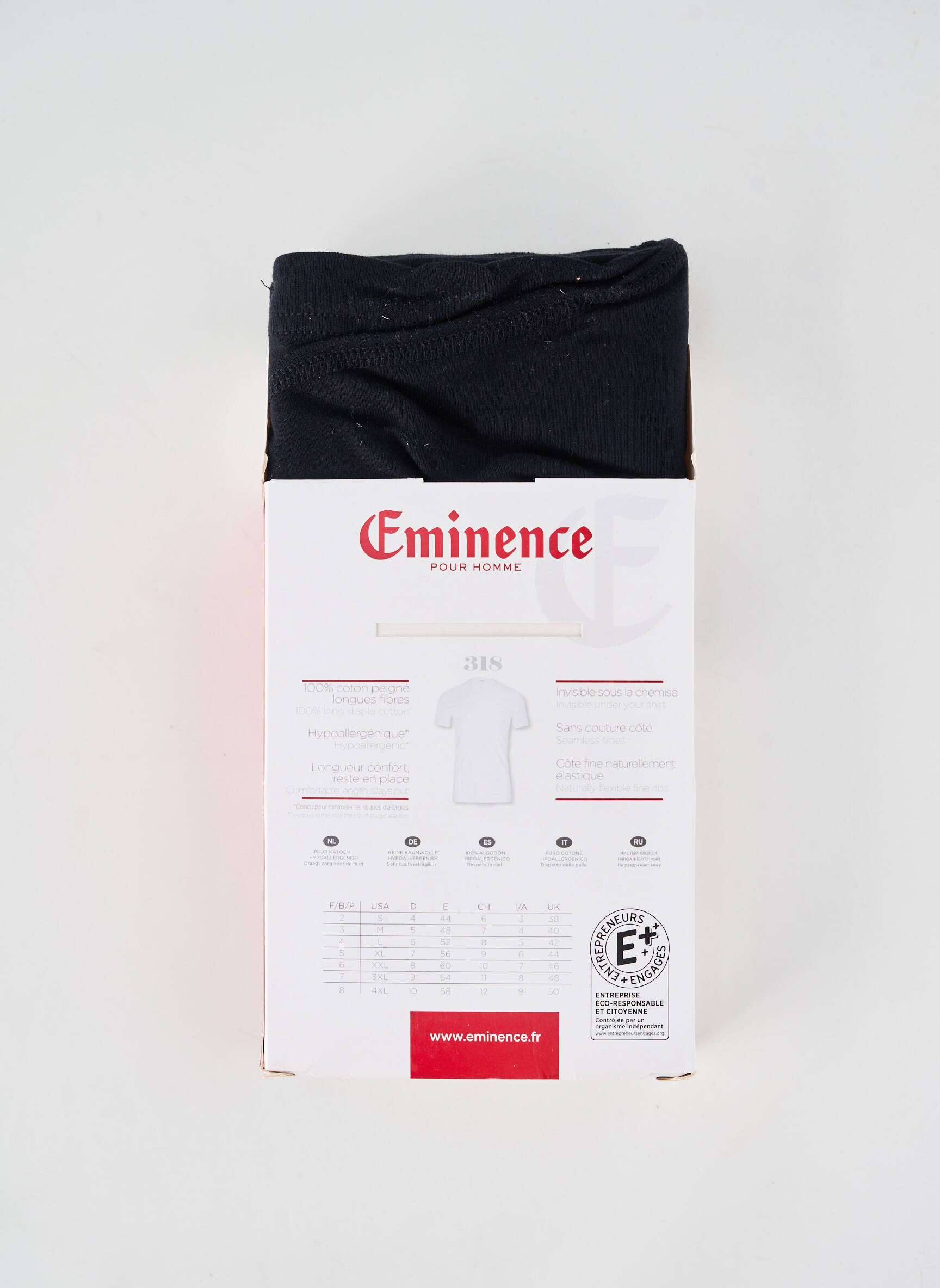 T-shirt coupe cintrée manches courtes noir EMINENCE homme