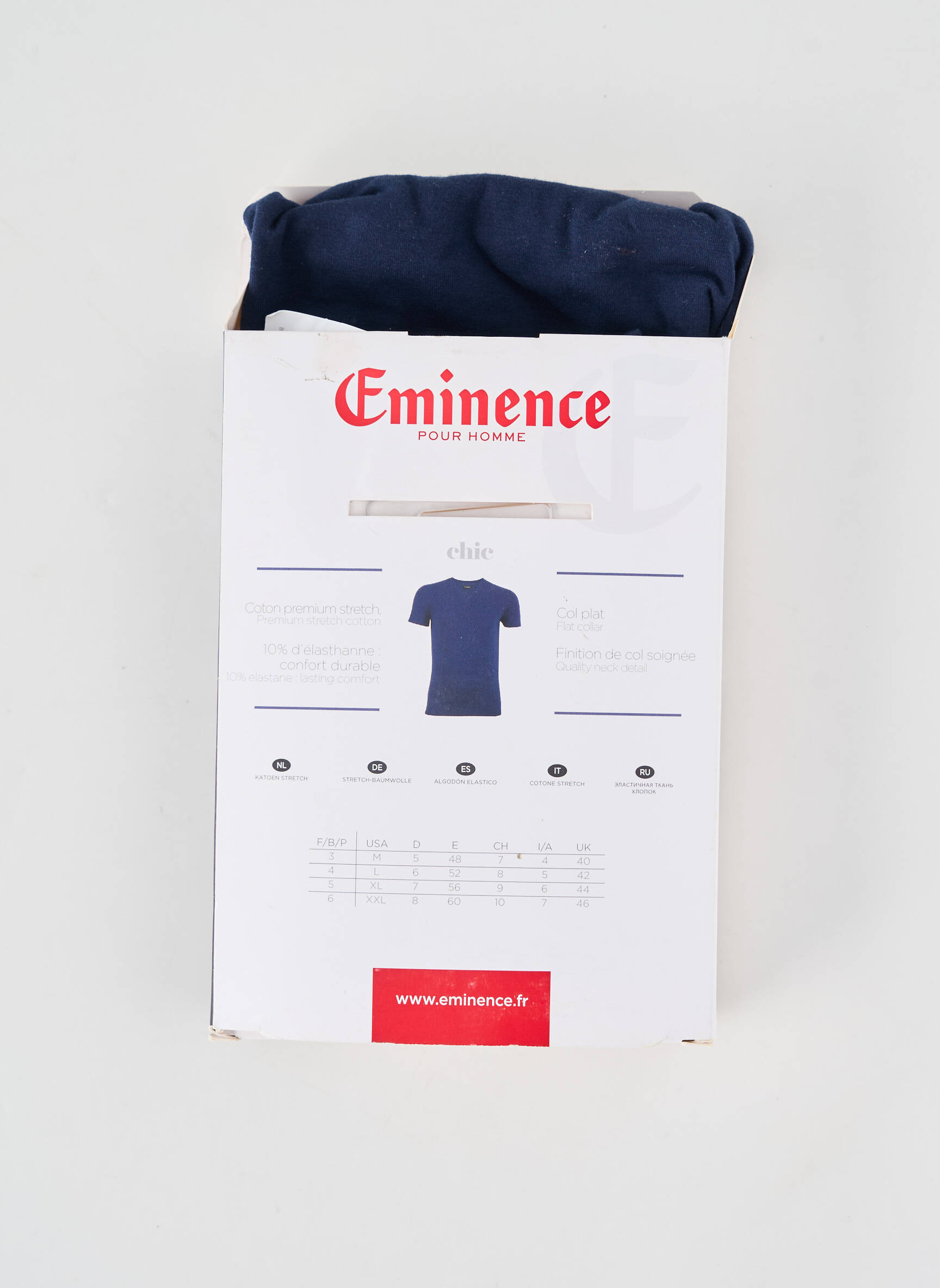 T-shirt coupe cintrée manches courtes bleu EMINENCE homme