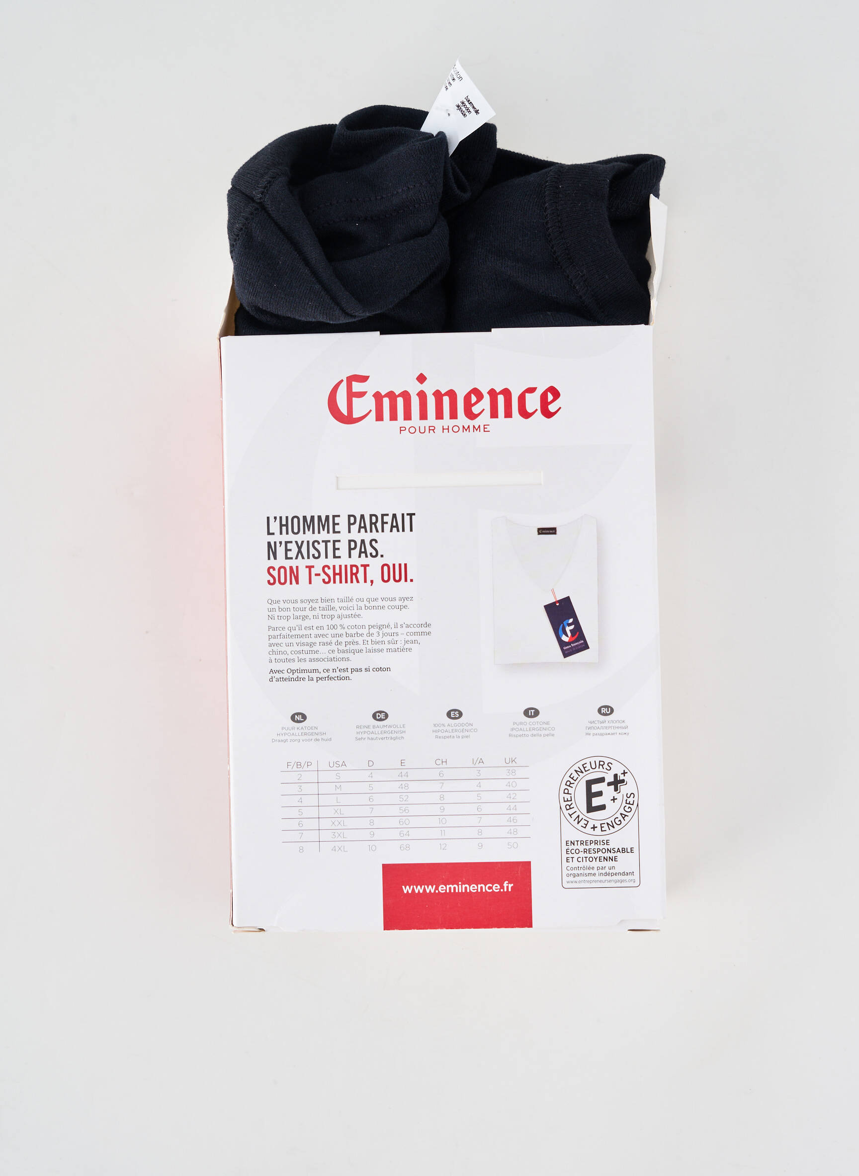 T-shirt coupe cintrée manches courtes noir EMINENCE homme