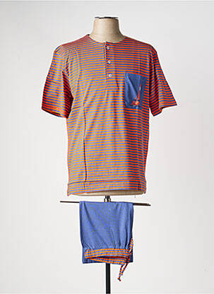 Pyjashort fermeture boutonnée sur le devant orange CHRISTIAN CANE homme