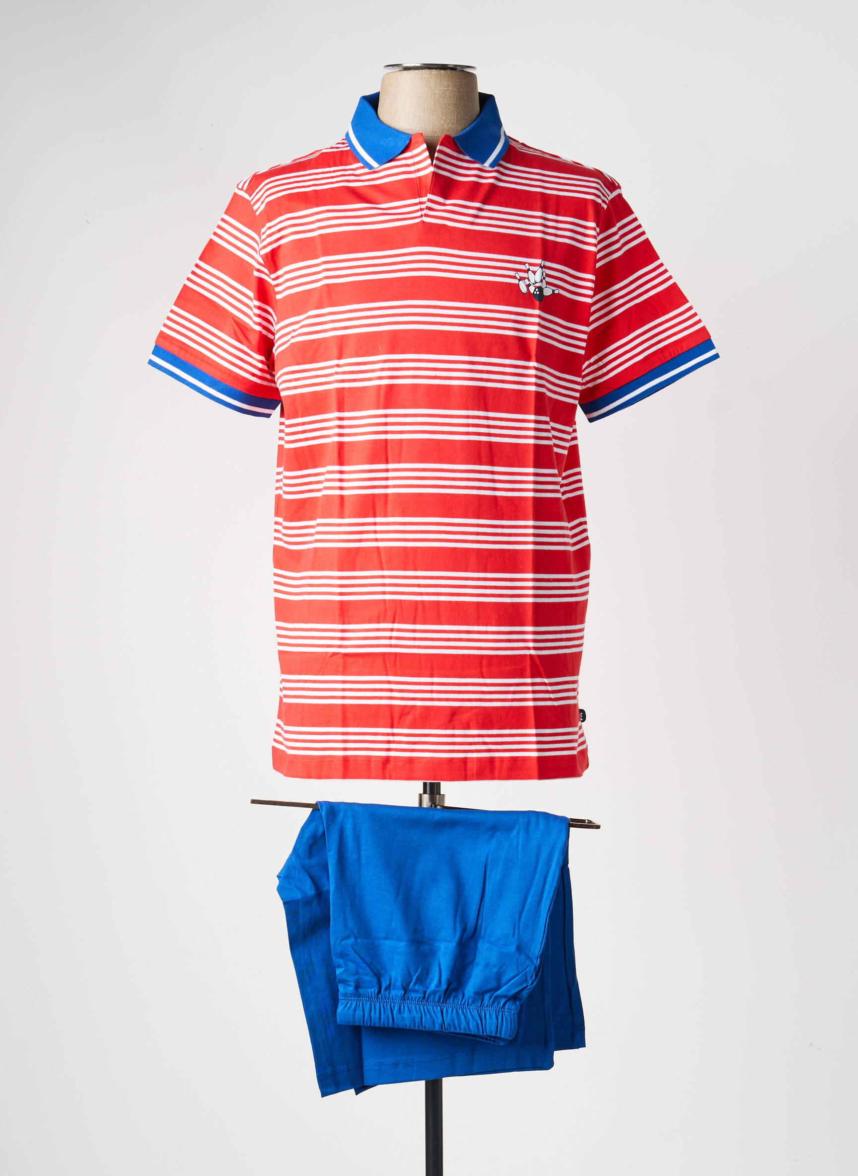 Pyjashort fermeture boutonnée sur le devant bleu EMINENCE homme