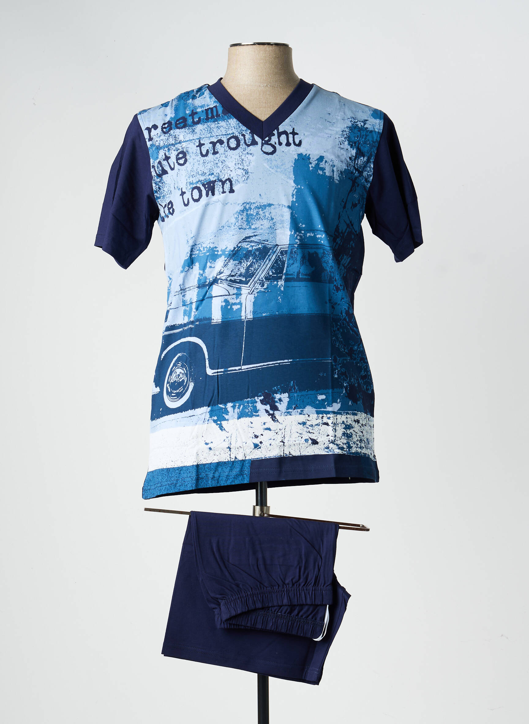 Pyjashort stretch bleu RINGELLA homme