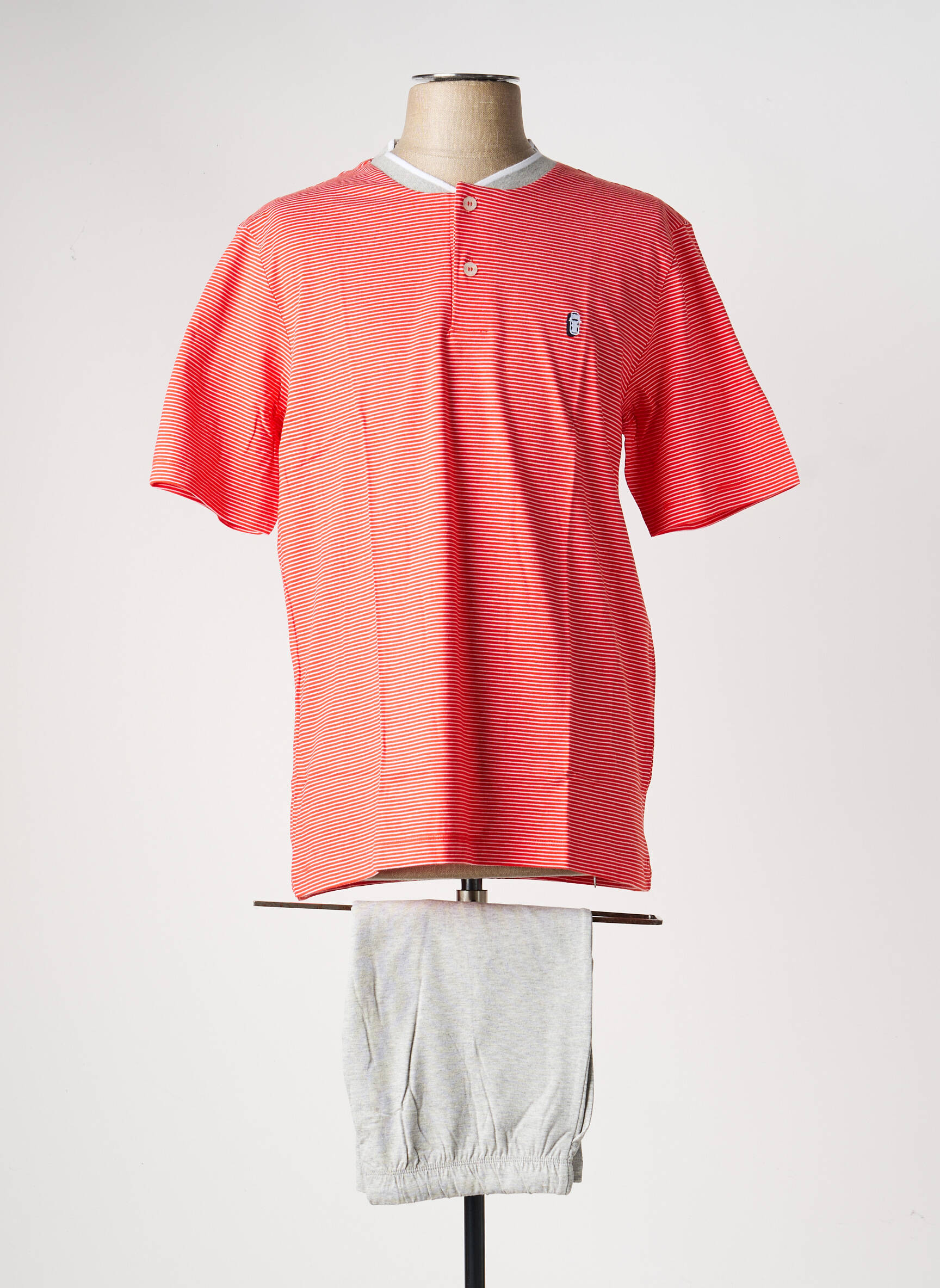 Pyjashort fermeture boutonnée sur le devant rouge EMINENCE homme