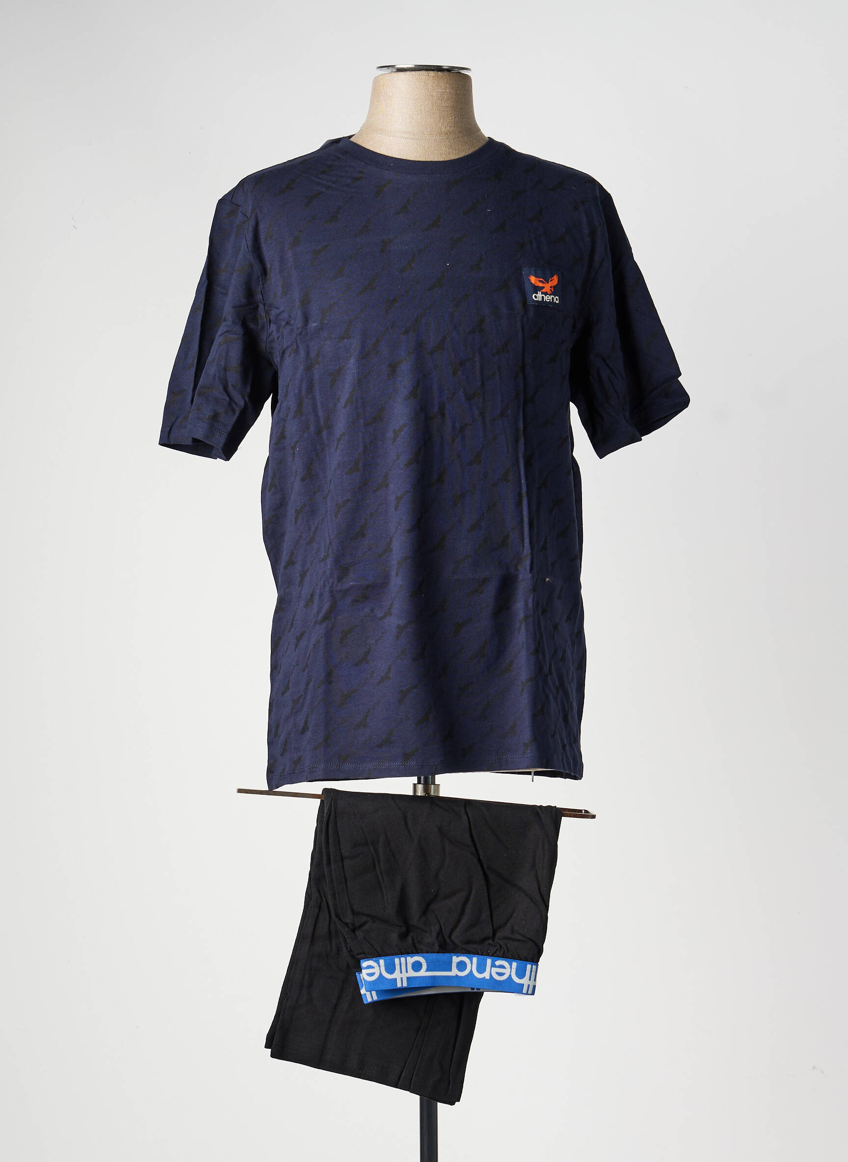 Pyjashort stretch bleu ATHENA homme