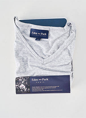 T-shirt coupe cintrée manches courtes gris EDEN PARK homme