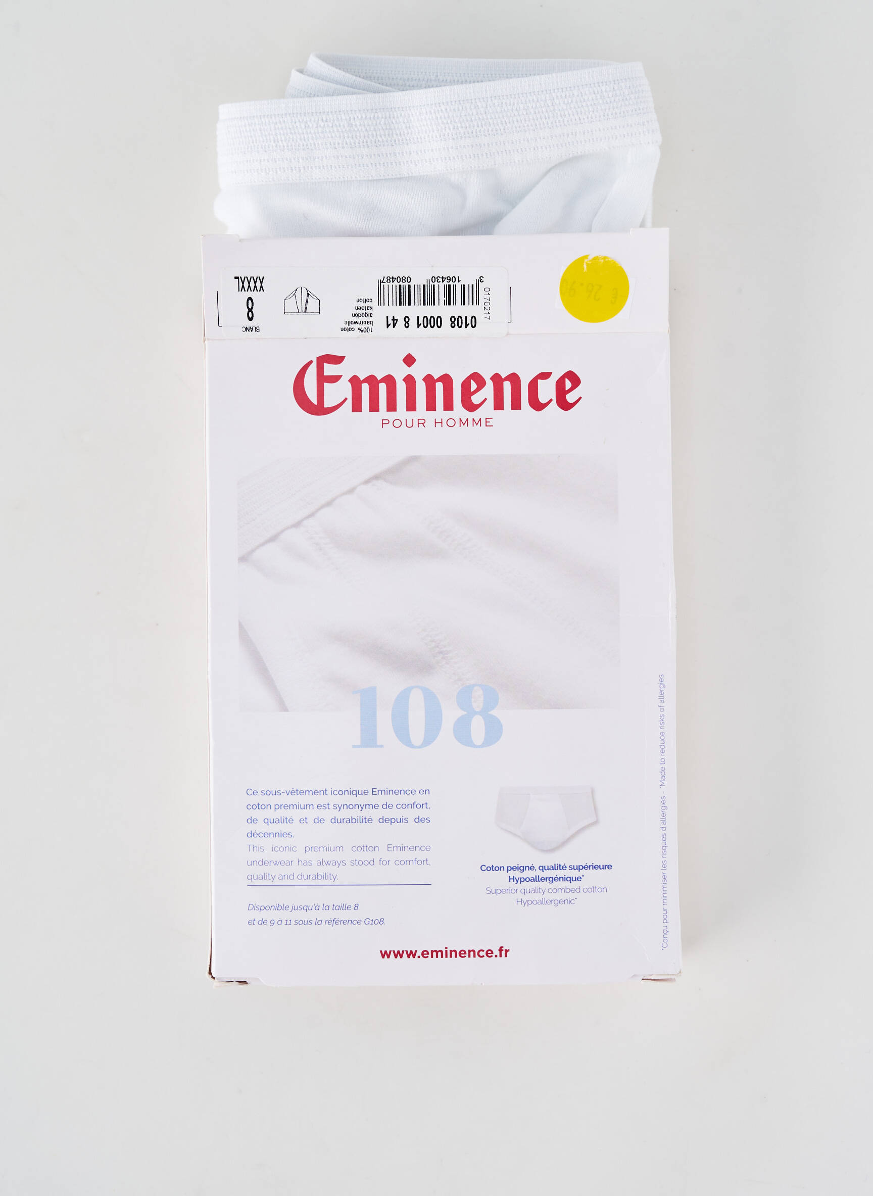 Slip elastique à la taille blanc EMINENCE homme