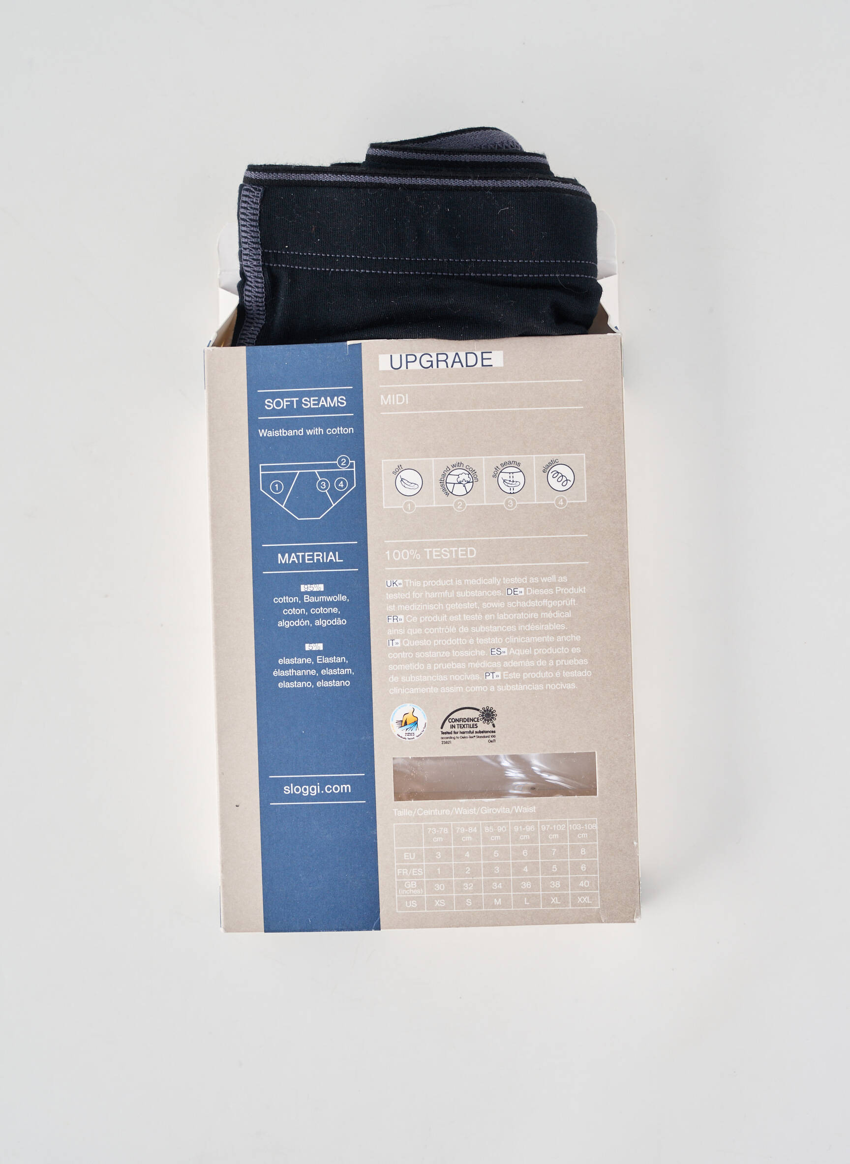 Slip stretch noir SLOGGI homme