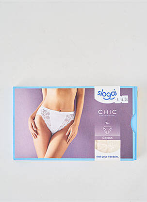 Culotte haute tissage dentelle beige SLOGGI femme