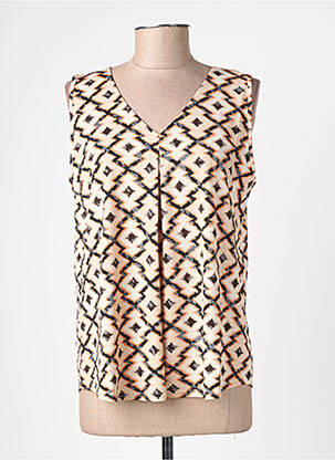 Top stretch sans manche beige GEVANA femme