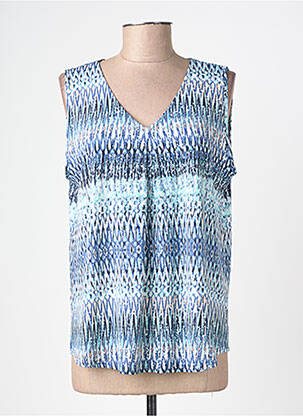 Top stretch sans manche bleu GEVANA femme